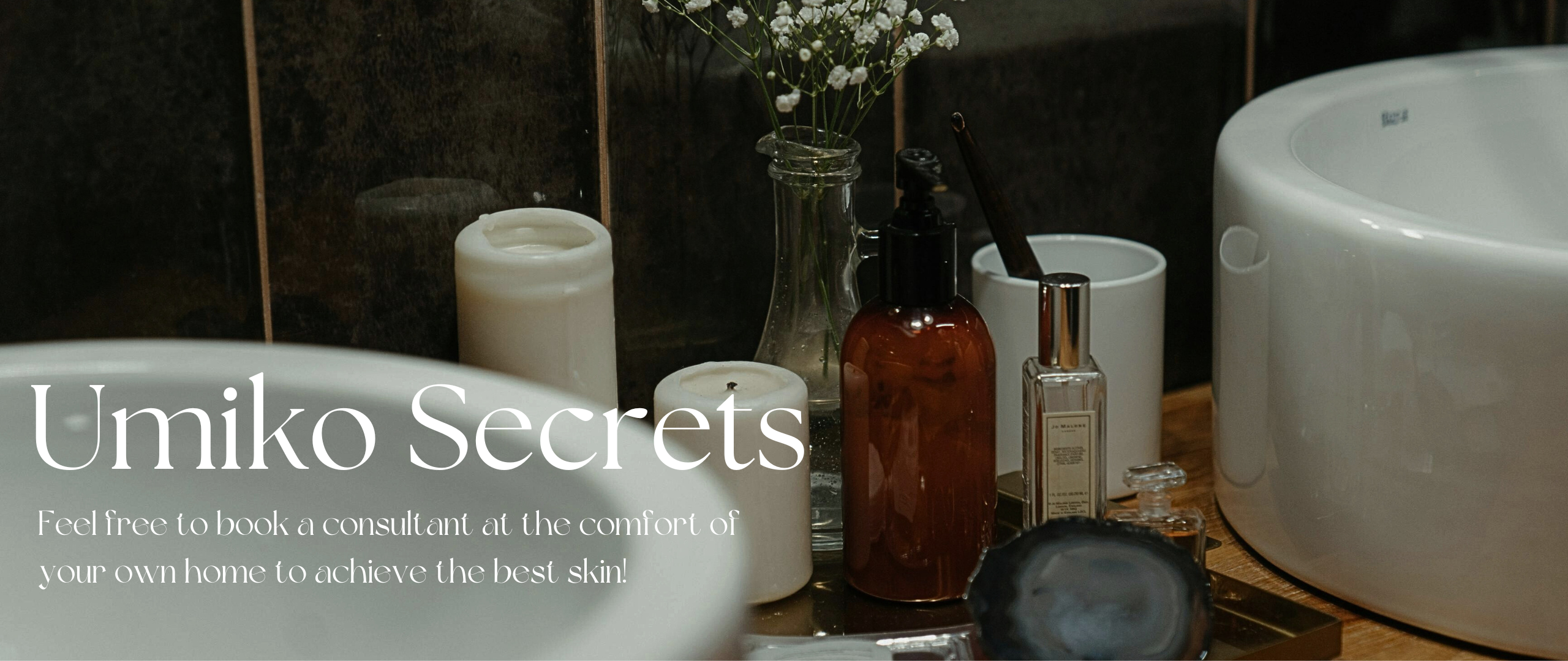 skin care products on a counter